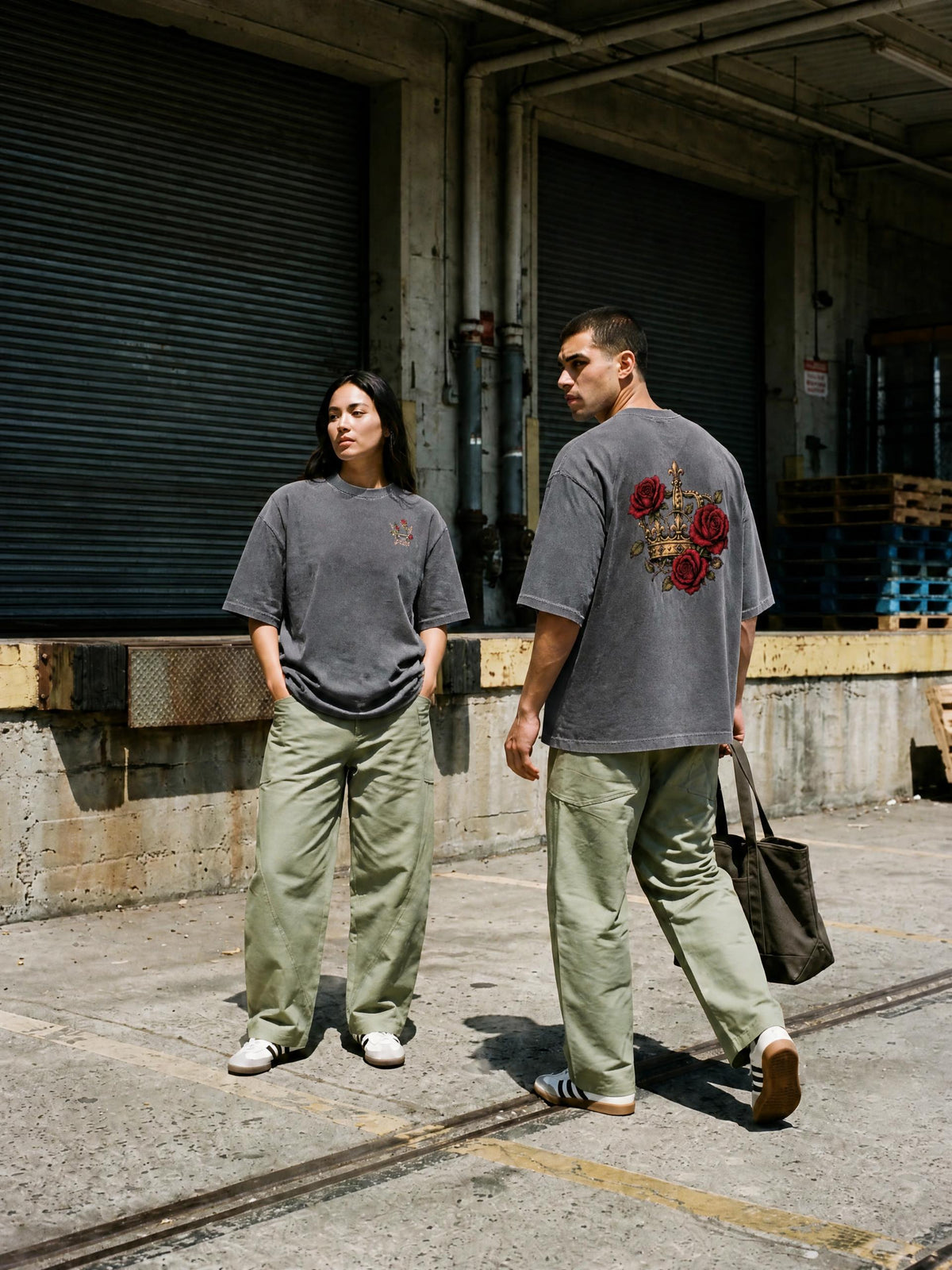Royal Bloom Vintage Washed Oversized T-Shirt