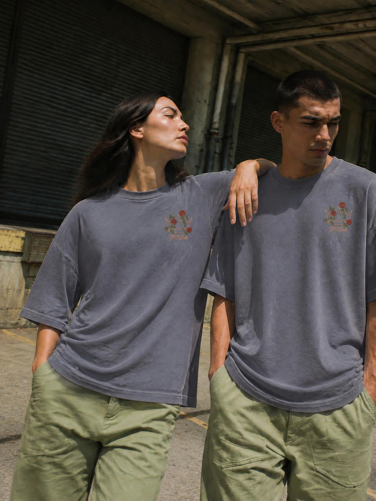 Royal Bloom Vintage Washed Oversized T-Shirt