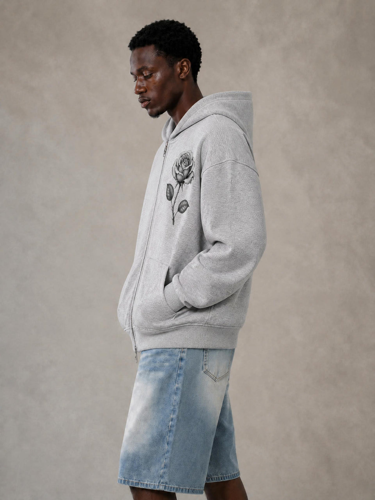 Beauty In The Damage Zip-Up Hoodie