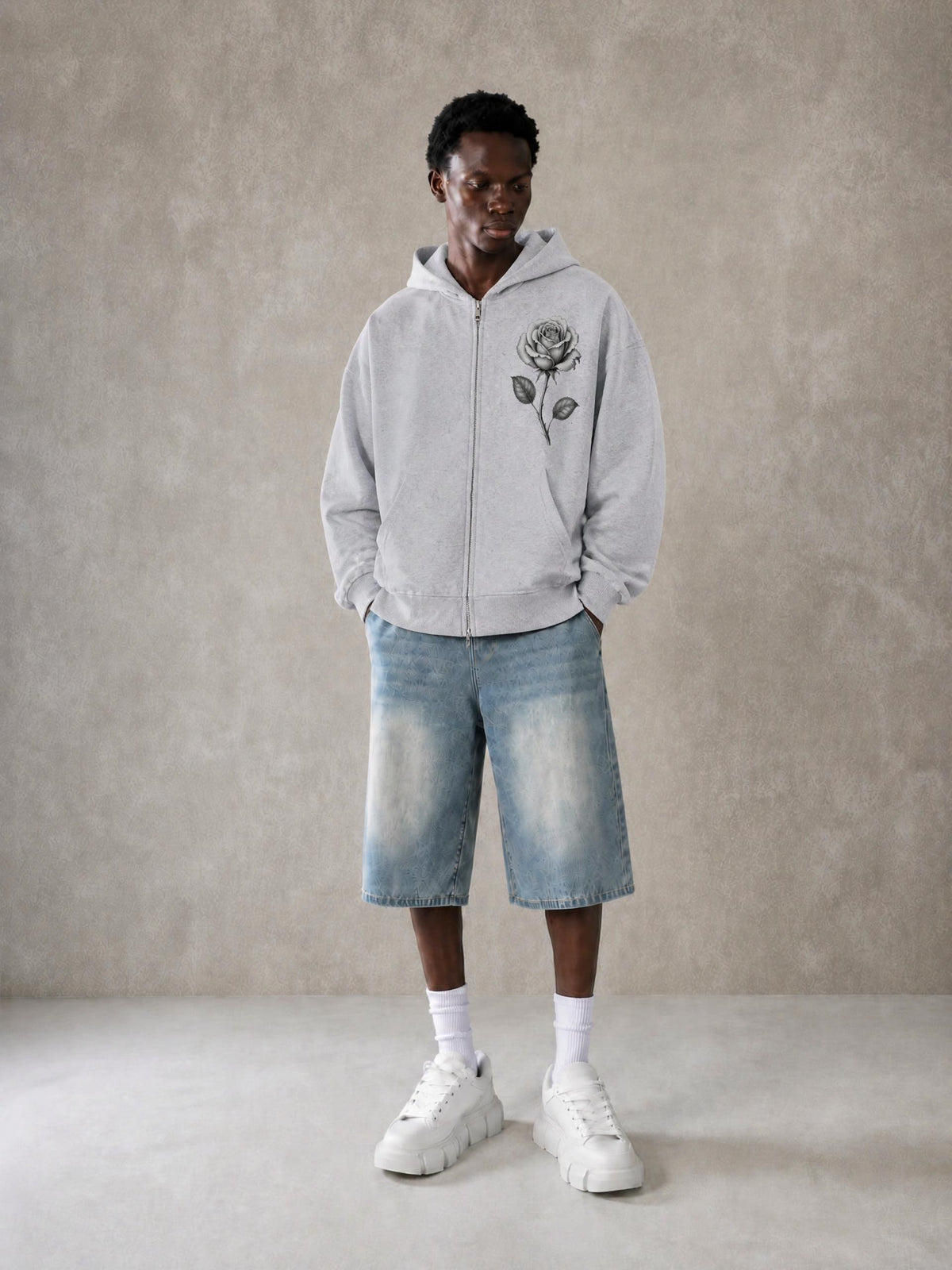 Beauty In The Damage Zip-Up Hoodie