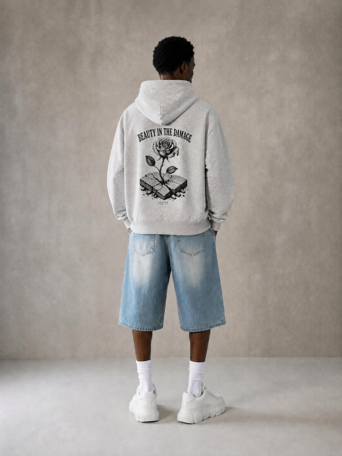 Beauty In The Damage Zip-Up Hoodie
